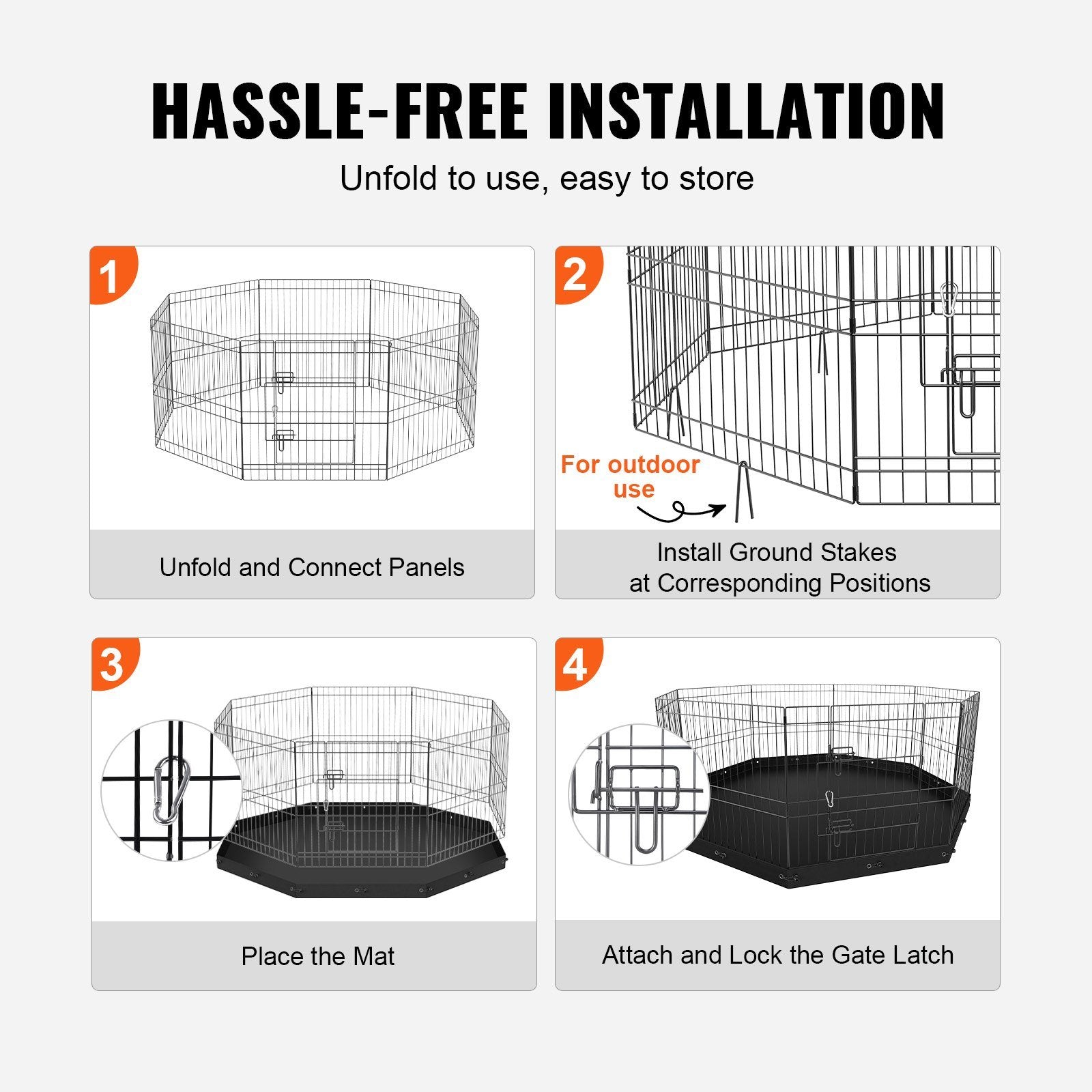 VEVOR Dog Playpen, 8 Panels Doba